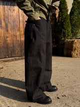 Double pocket herringbone pants