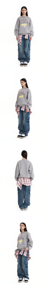TROLLS VINTAGE 求ラフィックナッピングスウェットシャツ - MELANGE GRAY