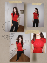 レッドダイヤモンドスリム半袖Tシャツ 2