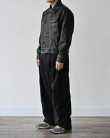 MP WASHED CURVED PANTS BK