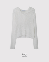 Soft Summer Hood Crop Knit Cardigan (4color)