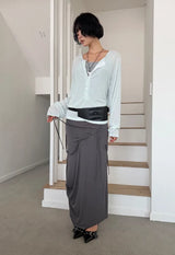 SHEER BUTTON HENLEY TOP