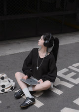 [MADE/6color] ポニー、Vネックのゆったりフィットトレーナー
