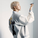24FW ピクセルベアアートワークバーシティジャケット ブラック