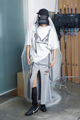 ブラスプレーグラフィックTシャツ (ホワイト)