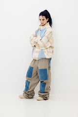 OPEN 4 POCKET WIDE TRACK PANTS ASH KHAKI / CORDUROY SKY