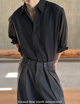 [Unisex] シルキーオーバーフィットシャツ(3color)