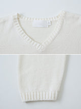 アゲインベーシックコットンルーズフィットⅤネックニット (5color)
