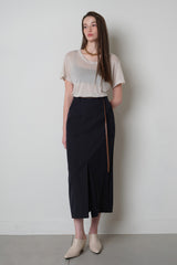See-through Tencel Tee_Beige