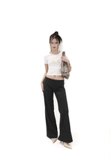 [Gerbera] Stripe bootscut slacks