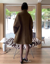 wool high-neck toggle half coat