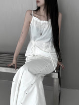 halterneck string nylon sleeveless (2color)