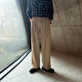 LMN Nut Two Tuck Half-Bendable Wide Pants (3 colors)
