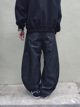 Naved Two-Tuck Raw Curved Denim Pants