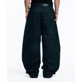 ストラクチャーカーブドチノパンツ - ブラック