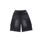 Shadow Denim Cargo Bermuda Shorts (2 Colors)