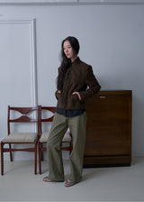 Vintage Crop Jacket (Brown)