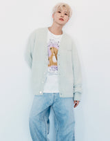 24FW Vネックブークルカーディガン ブラック