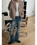 Knife boots cut denim pants