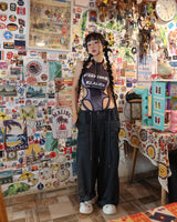 カラーリングストリングビッグカーゴワイドパンツ