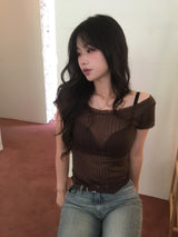 バレーボートネックTシャツ