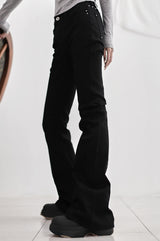 Black pin bootcut denim