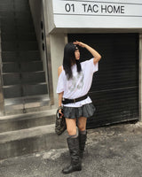 チェックバルーンスカート