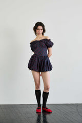 MINI HEART TWO WAY BLOUSE / NAVY