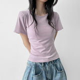 Slim Fit 🌟 Spandex Basic Plain Short-Sleeved T-shirt (8 colors)