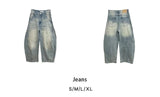 Curved Braided Wide Denim Pants