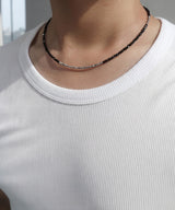 Men’s black beaded necklace_CLEF CHORD CHARM NEC