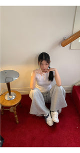 ワイドバンディングレースブーツカットパンツ