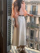 Round shirring blouse (2color)