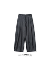 LMN ecto pintuck D-ring long wide slacks (2 colors)