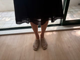 stripe sheer midi skirt