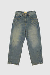 Sylva dart washed denim pants