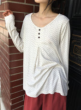26SS★ [BAONHAUS] Latte Flower Over Long Sleeve Tee