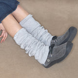 cozy stripe leg warmer light grey