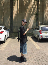 Checka Dirty Oil バミューダデニムパンツ 2C