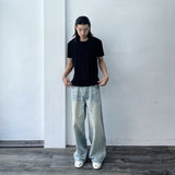 Washed Fade Wide Jeans