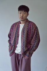 BOUCLE BOHEMIAN HERITAGE CARDIGAN (Burgundy)