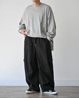 DRW D-RING ONE TUCK BALLOON PANTS BK 