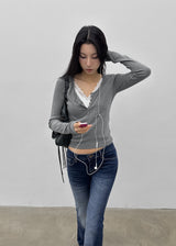 [MADE] Dutsby Henley Neck Long Sleeve Tee