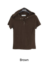 Erica Hood Button Short Sleeve