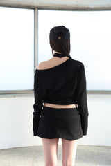 [ID] Classic Button Skort (Black)