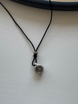 LMN Senn Leather Bolt-Type Necklace (black)