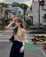 Tib boucle knit sleeveless