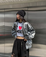 I love raglan crop short sleeve