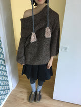 Wool Dot Pleated Skirt (2color)