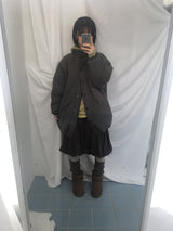 highneck loose waffle hood